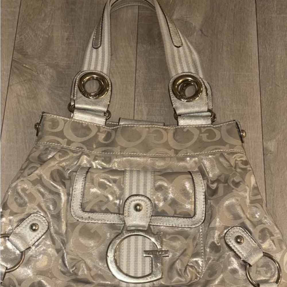 Guess Beige Designer Tote Bag